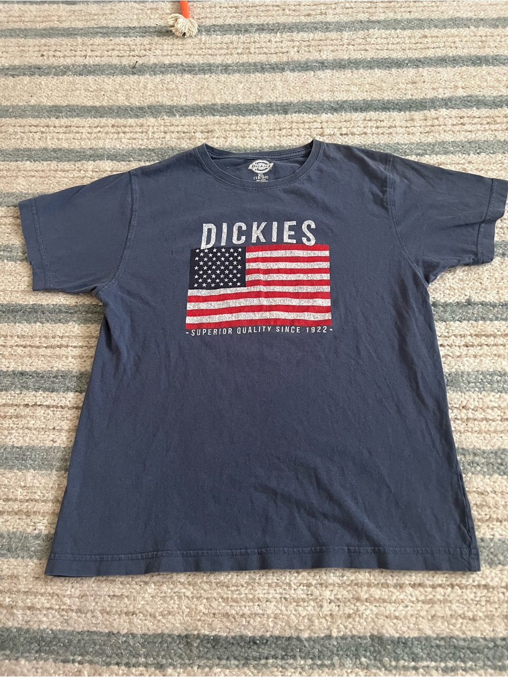 Dickies Navy Kids Tee with American Flag
